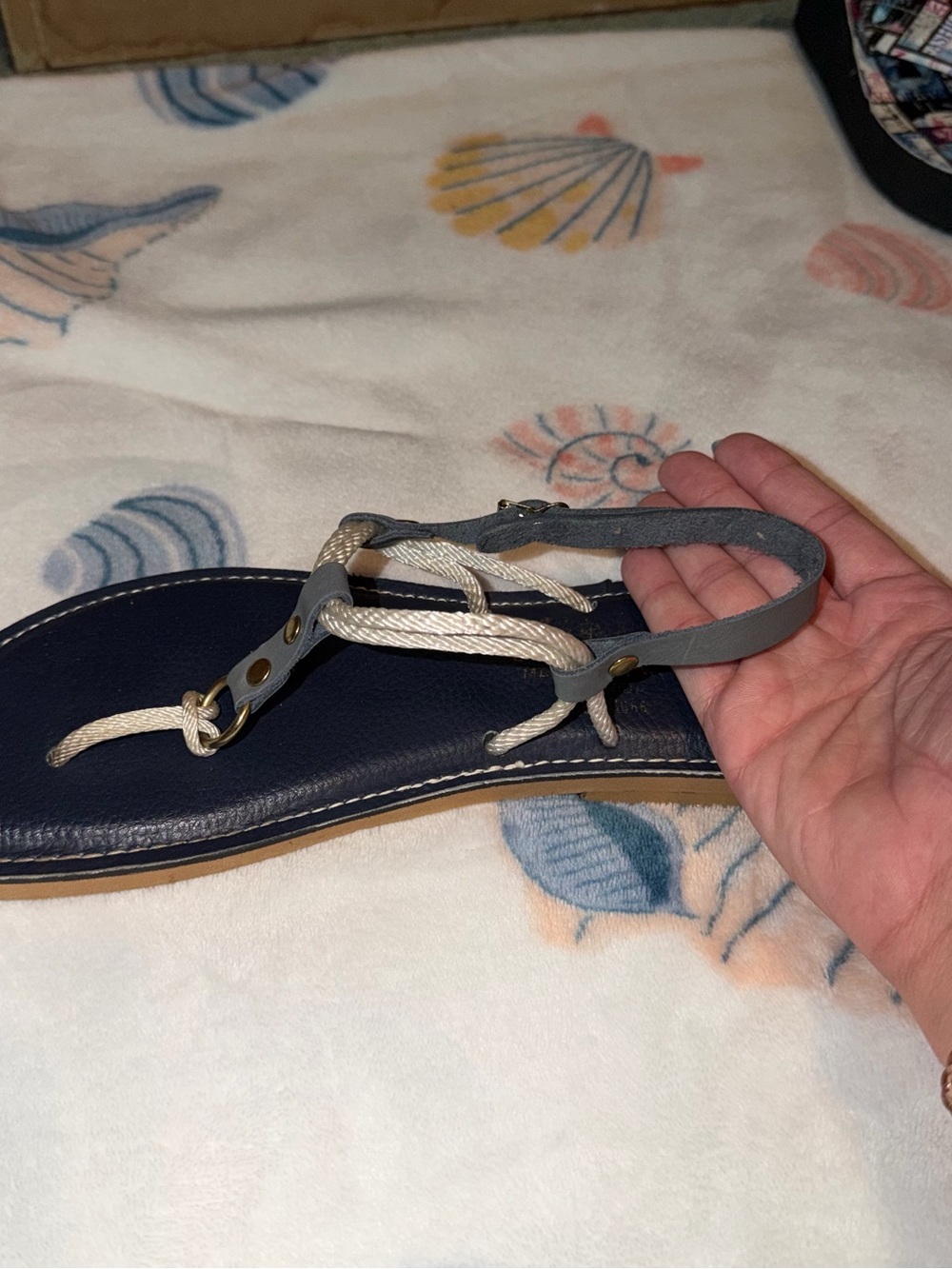 Women’s Navy Rope Gladiator Kino Sandals - Picture 2 of 4